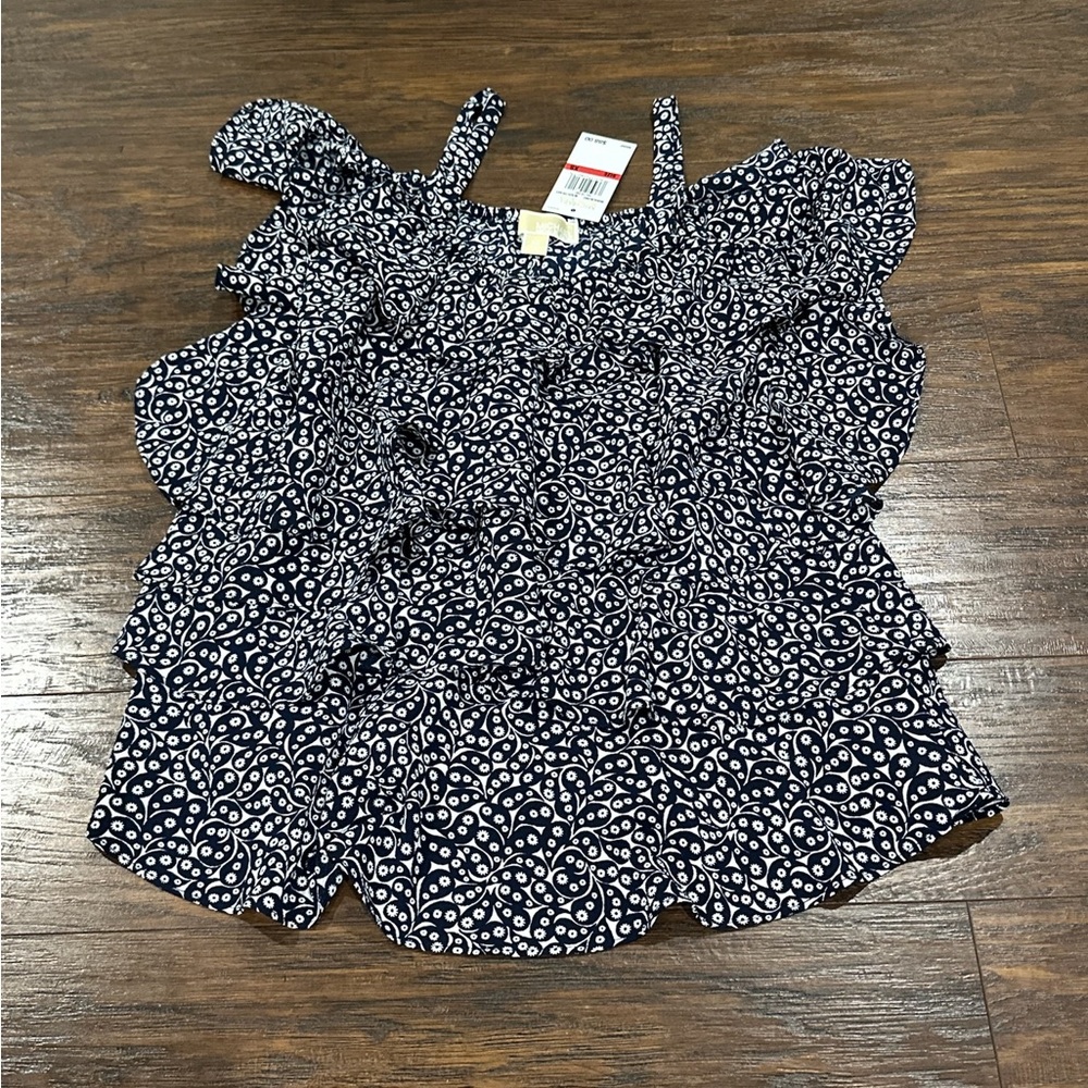 MICHAEL Michael Kors Navy & White Top Size XS